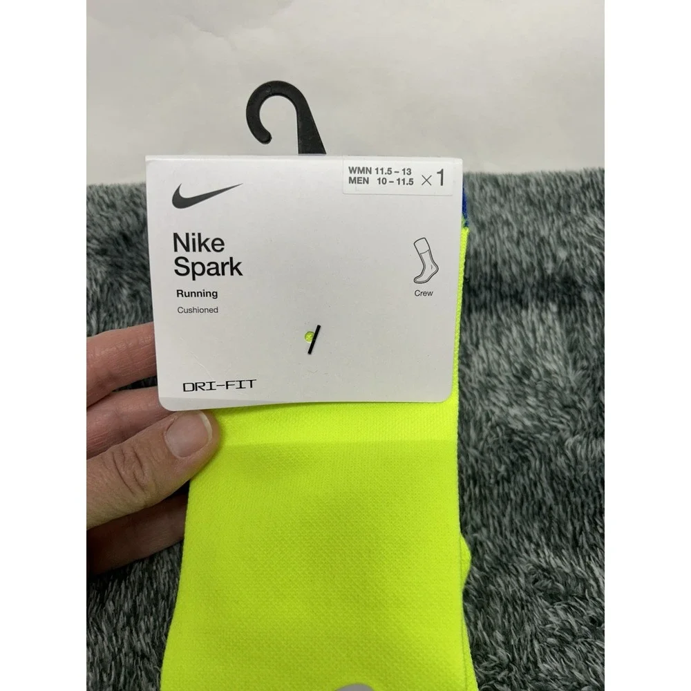 Nike Spark Men's 10-11.5/Women's 11.5-13 Yellow Crew Running Socks (B7)